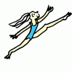 thurberesque girl leaping by April Halprin Wayland (c) 2011